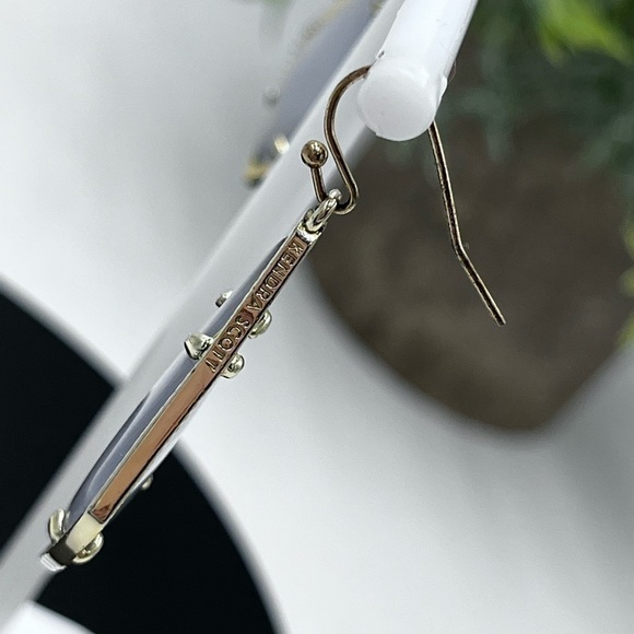 Kendra Scott Alex Slate Cat’s Eye 14K Gold Plated French Wire Earrings - Picture 10 of 12